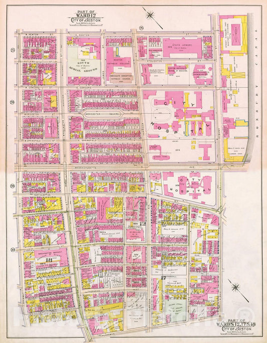 Historic Map : Atlas of Boston Proper, 1902 Custom , Vintage Wall Art