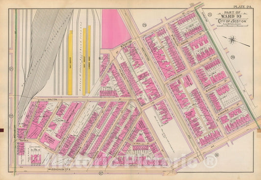 Historic Map : Atlas of Boston Proper, 1898 Plate 024 , Vintage Wall Art