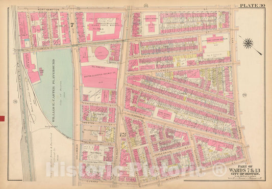 Historic Map : Atlas City of Boston, Boston Proper and Back Bay, Boston 1922 Plate 030 , Vintage Wall Art
