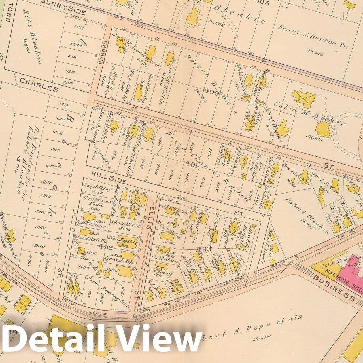 Historic Map : Atlas City of Boston Ward 26 Hyde Park, Hyde Park 1912 Plate 018 , Vintage Wall Art