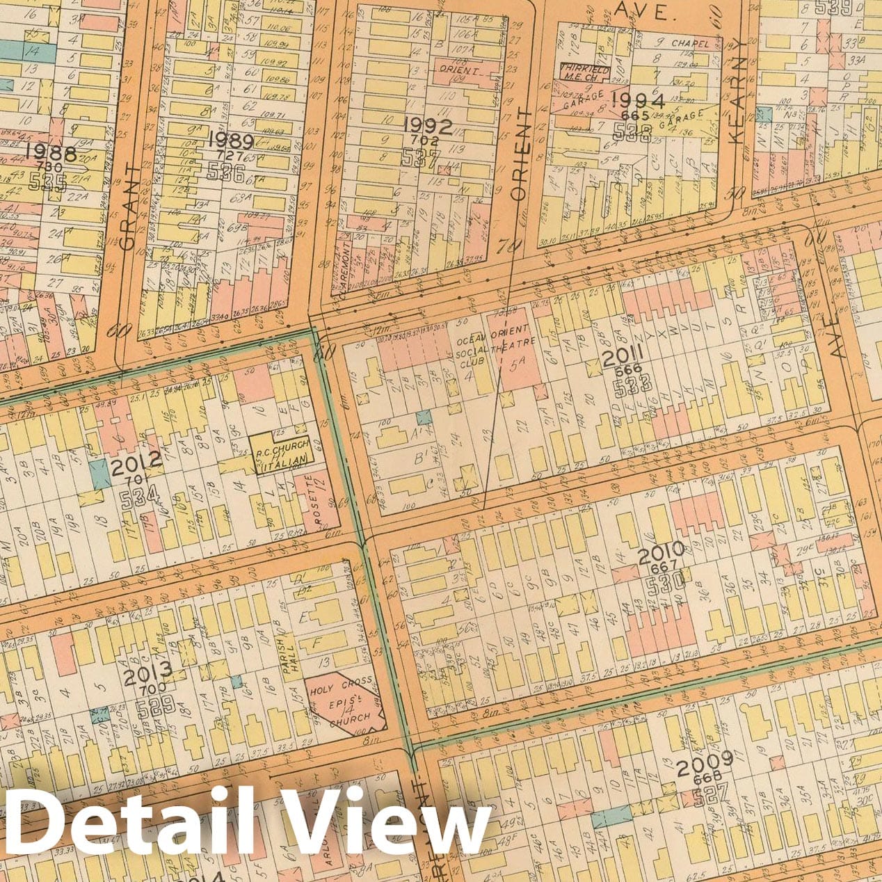 Historic Map : Plat Book of Jersey City, 1928 Plate 035 , Vintage Wall Art