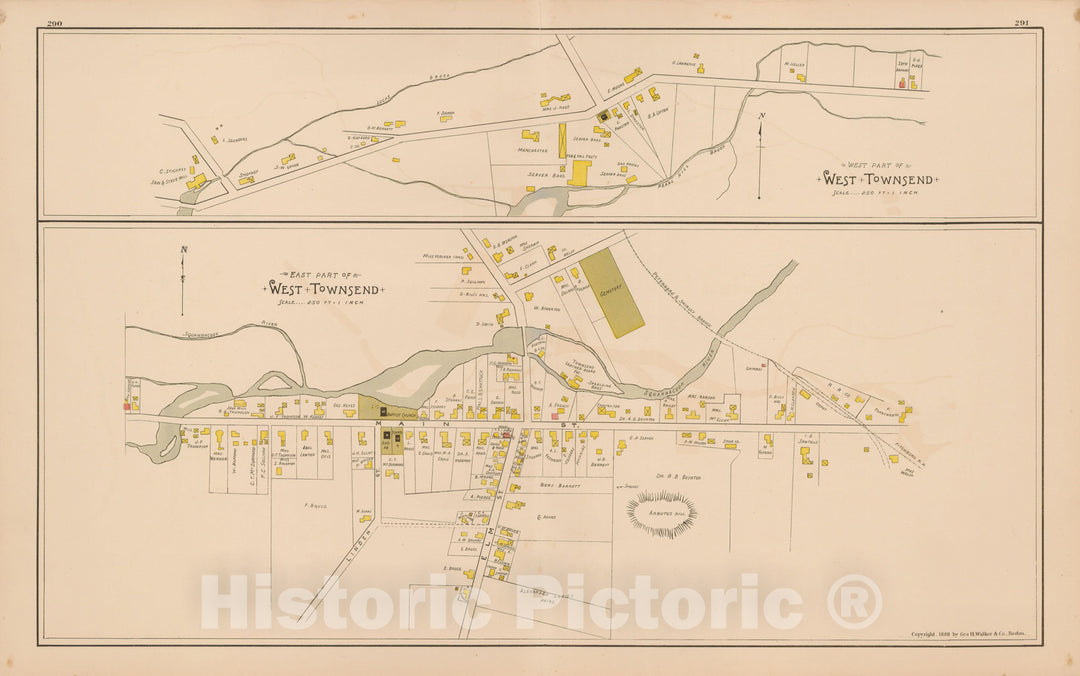Historic Map : Atlas of Middlesex County, Massachusetts, Townsend 1889 , Vintage Wall Art
