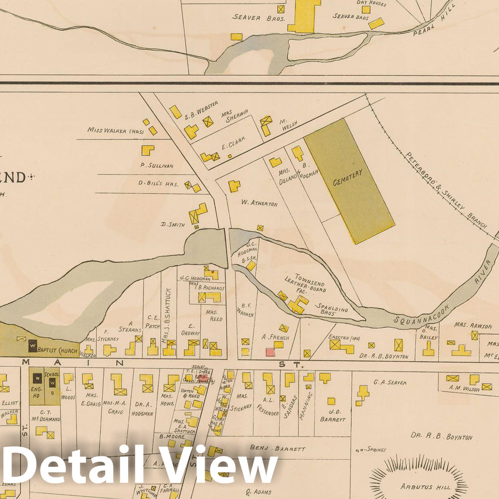 Historic Map : Atlas of Middlesex County, Massachusetts, Townsend 1889 , Vintage Wall Art