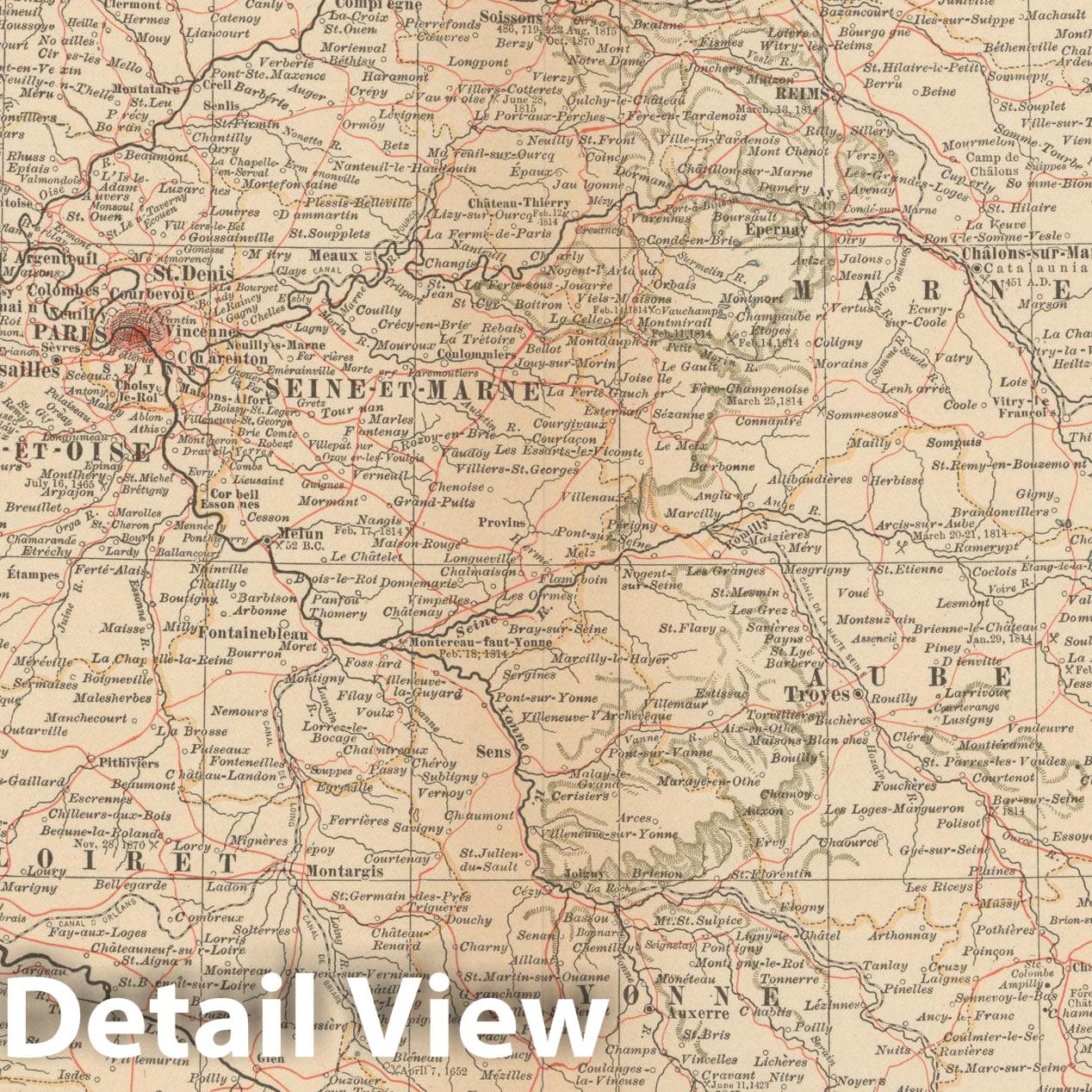 Historic Map : France 1914 , Century Atlas of the World, Vintage Wall Art