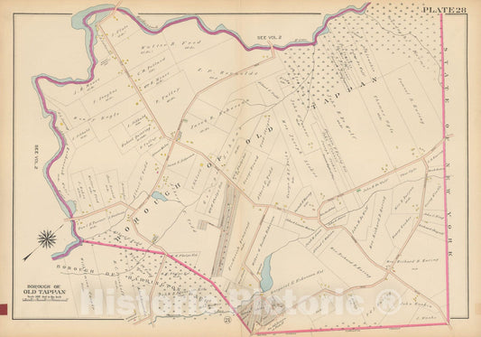Historic Map : Atlas of Bergen County, New Jersey, Volume One, Old Tappan 1912 Plate 028 , Vintage Wall Art