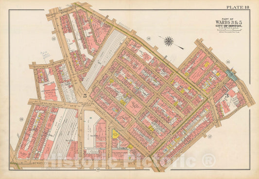 Historic Map : Atlas City of Boston, Boston 1938 Plate 018 , Vintage Wall Art