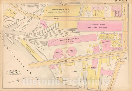 Historic Map : Atlas City of Boston, City Proper, Vol. 2, Boston 1888 Plate 052 , Vintage Wall Art