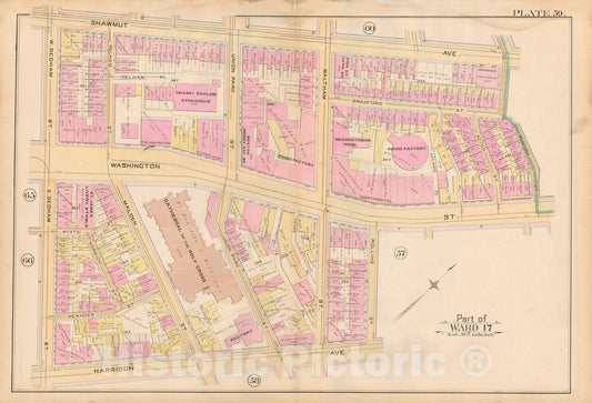 Historic Map : Atlas City of Boston, City Proper, Vol. 2, Boston 1888 Plate 059 , Vintage Wall Art
