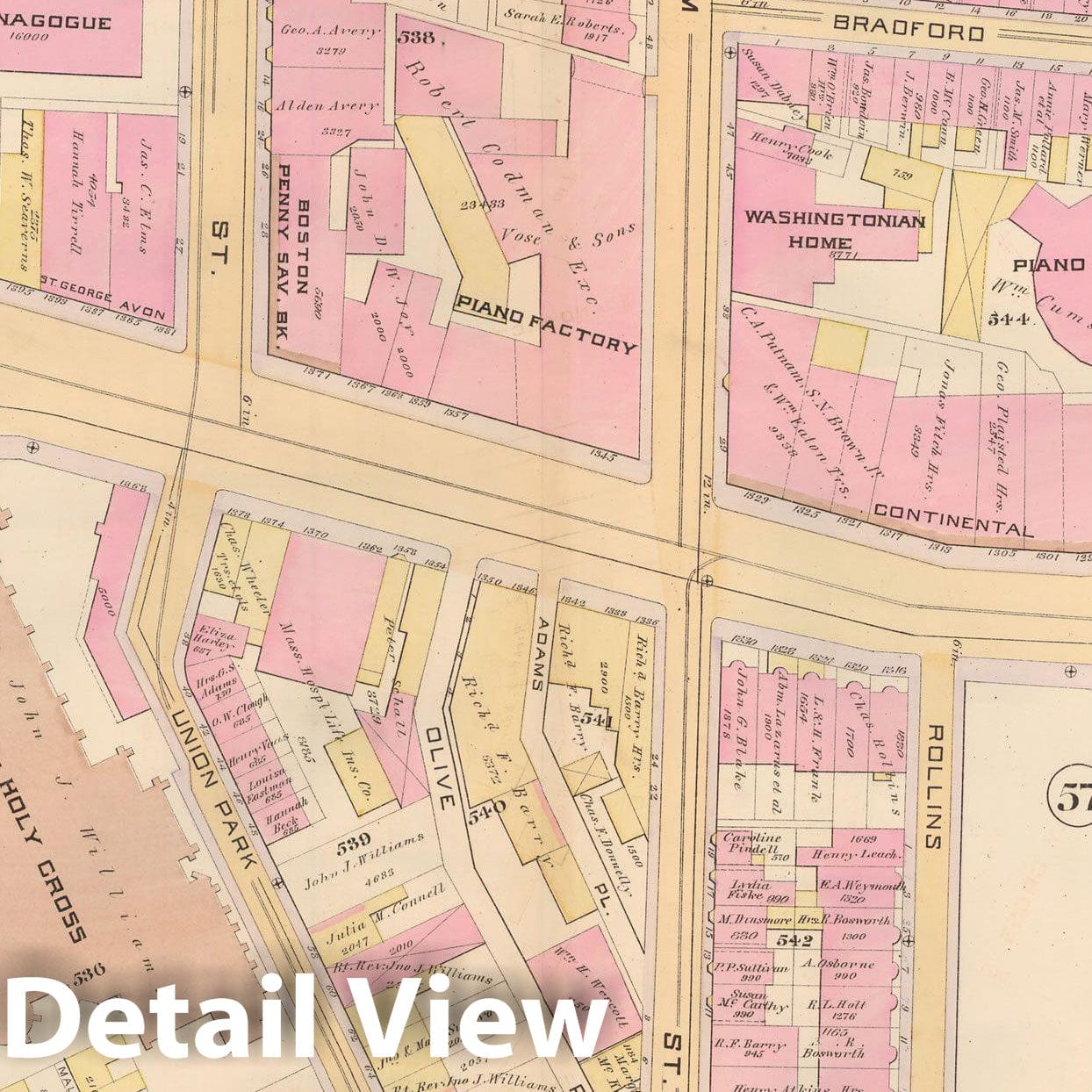 Historic Map : Atlas City of Boston, City Proper, Vol. 2, Boston 1888 Plate 059 , Vintage Wall Art