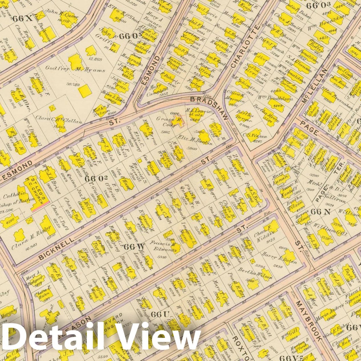 Historic Map : Atlas City of Boston, Dorchester, Dorchester 1910 Plate 015 , Vintage Wall Art