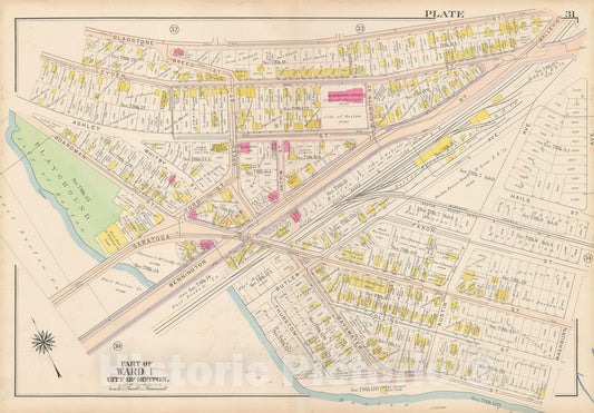 Historic Map : Atlas City of Boston: Charlestown and East Boston, East Boston 1912 Plate 031 , Vintage Wall Art