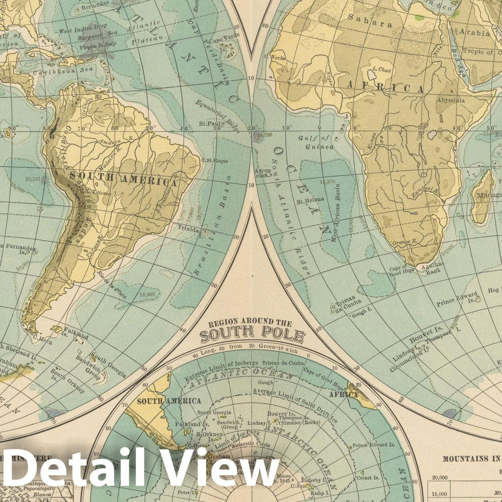 Historic Map : Century Atlas World, World Map 1914 , Vintage Wall  display picture 1