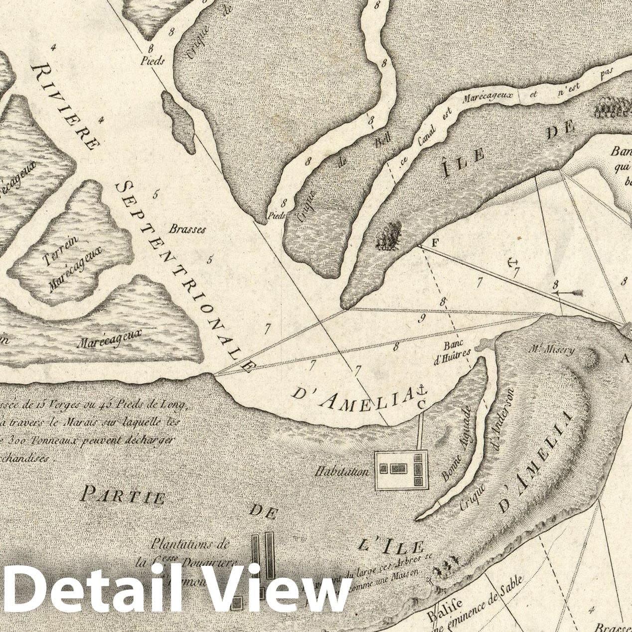 Historic Map : Amelia Island & Fernandina 1779 , Vintage Wall Art