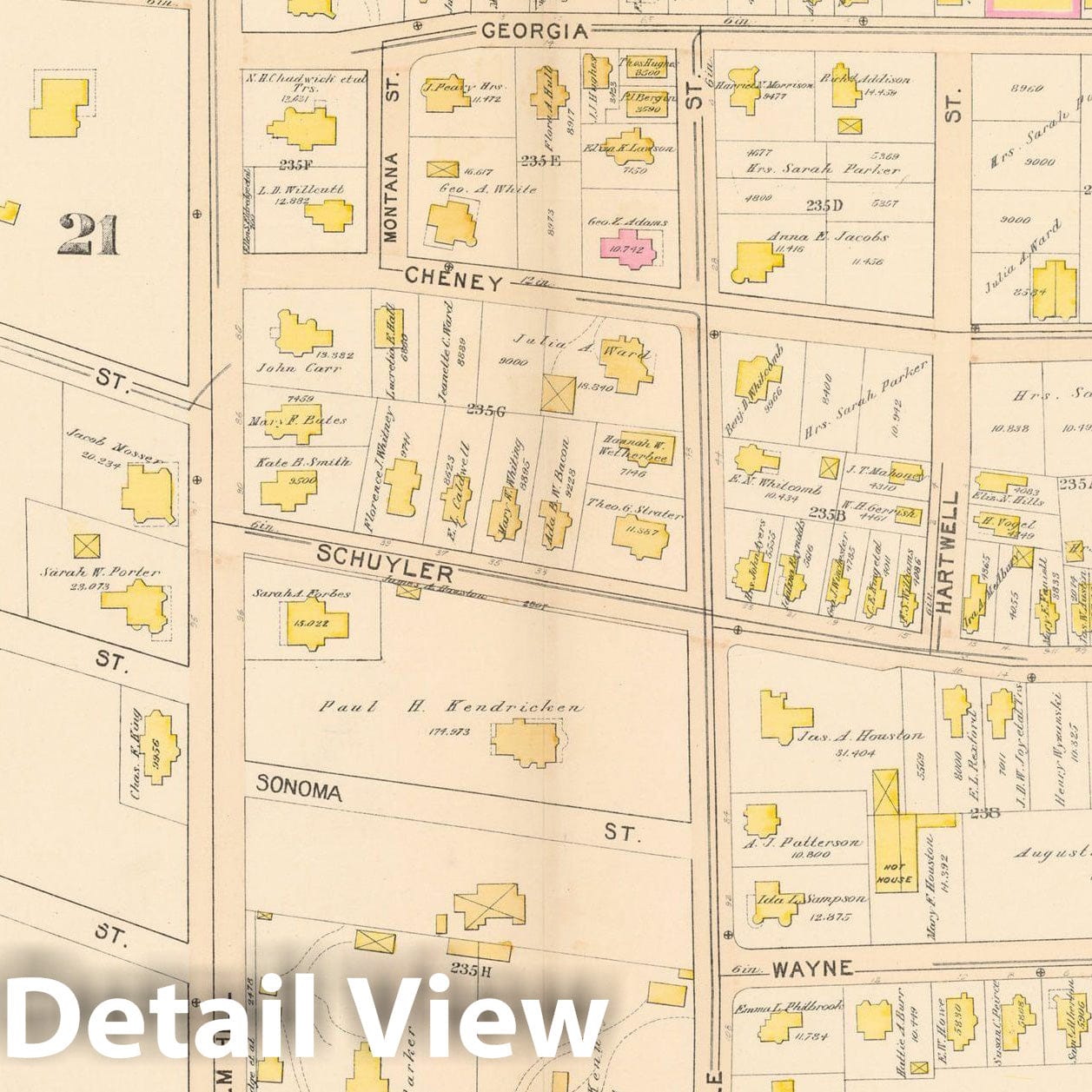 Historic Map : Atlas City of Boston Proper 1895 Plate 039 , Vintage Wall Art