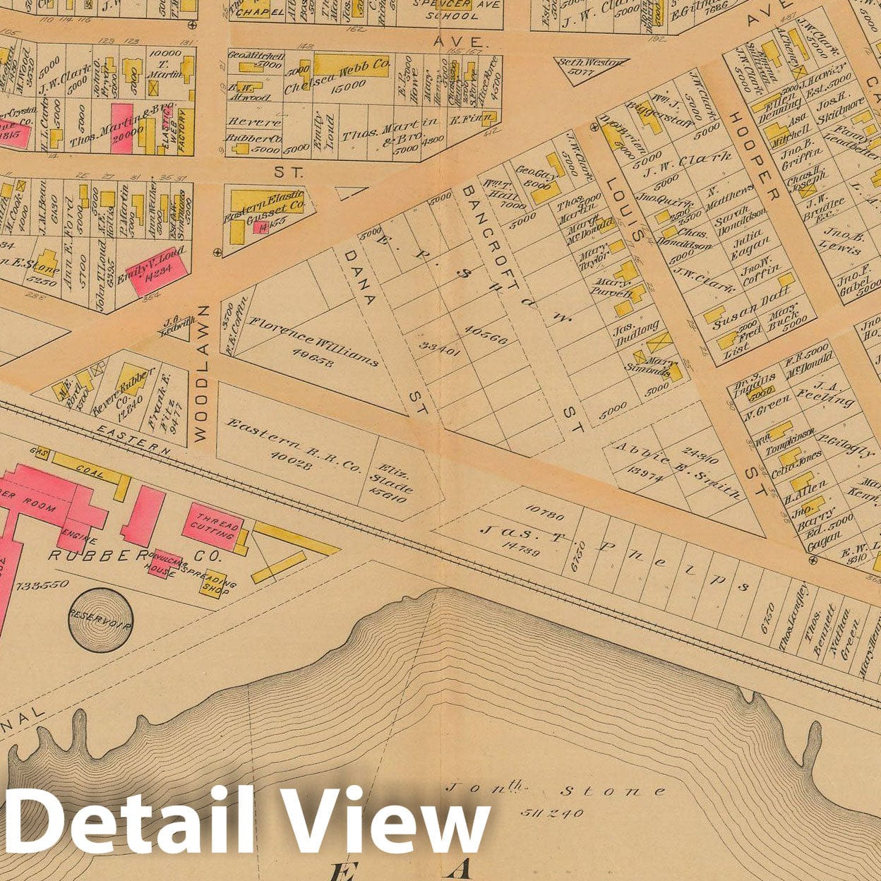 Historic Map : Atlas City of Chelsea and the Towns of Revere and Winthrop 1886 Plate F , Vintage Wall Art