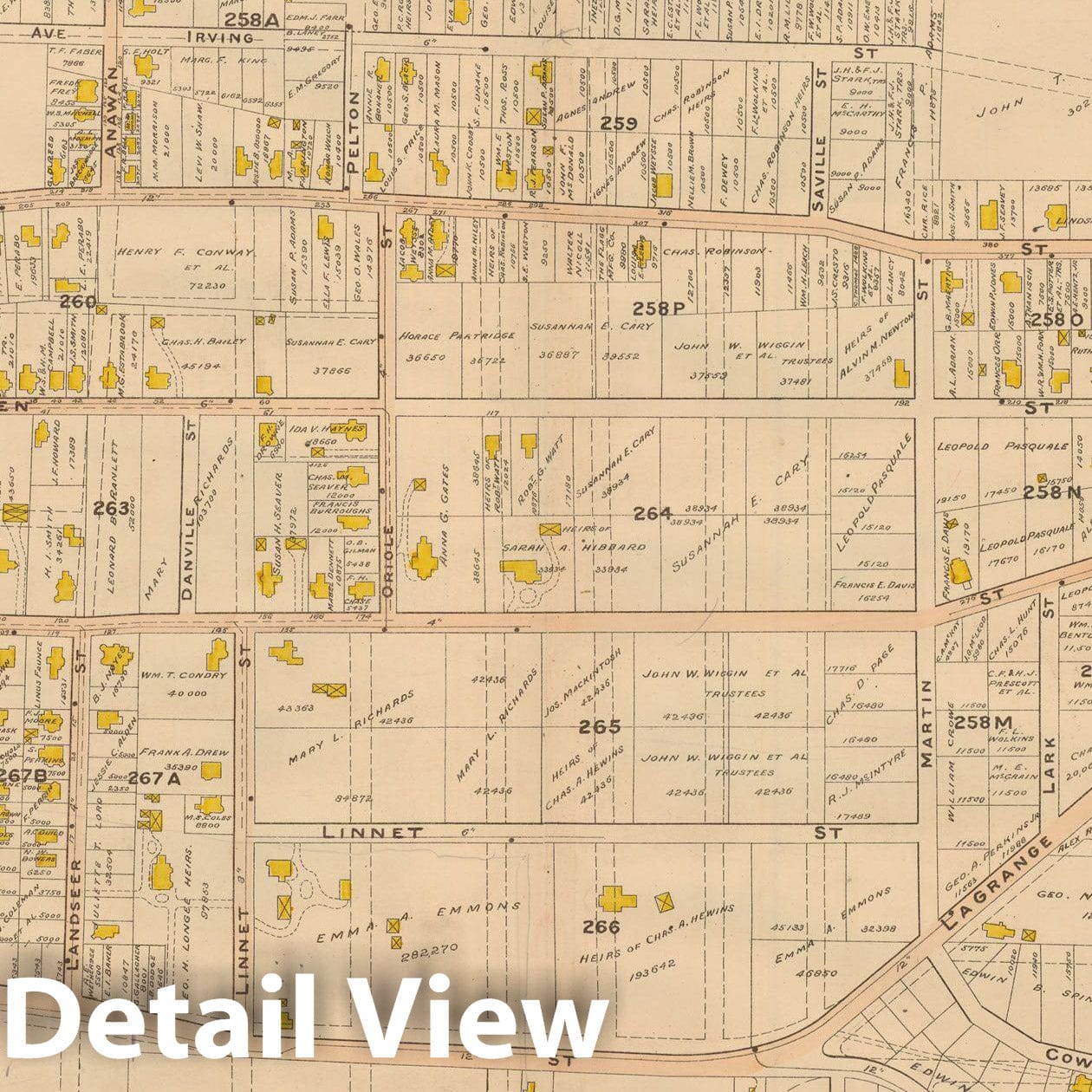 Historic Map : Atlas of Dorchester, West Roxbury and Brighton, West Roxbury 1899 Plate 026 , Vintage Wall Art