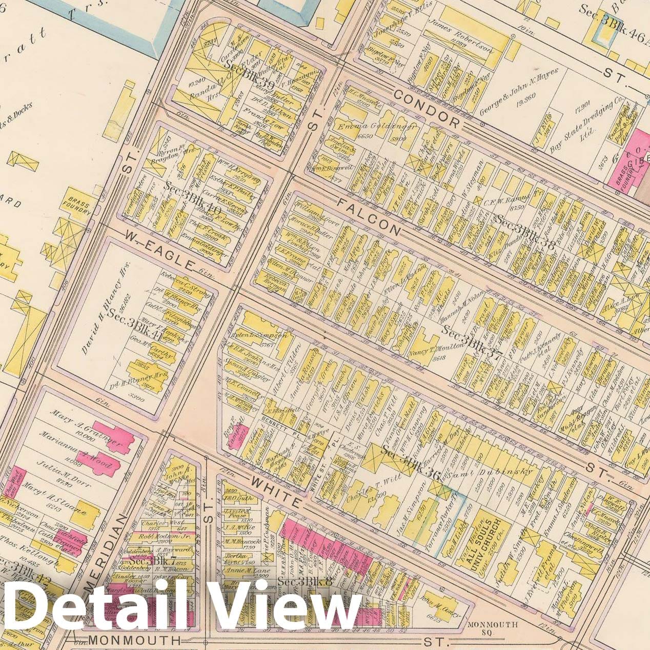 Historic Map : Atlas City of Boston: Charlestown and East Boston, East Boston 1912 Plate 026 , Vintage Wall Art