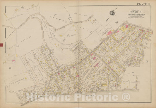 Historic Map : Atlas of Staten Island, Borough of Richmond, Vol 1, Staten Island 1917 Plate 009 , Vintage Wall Art