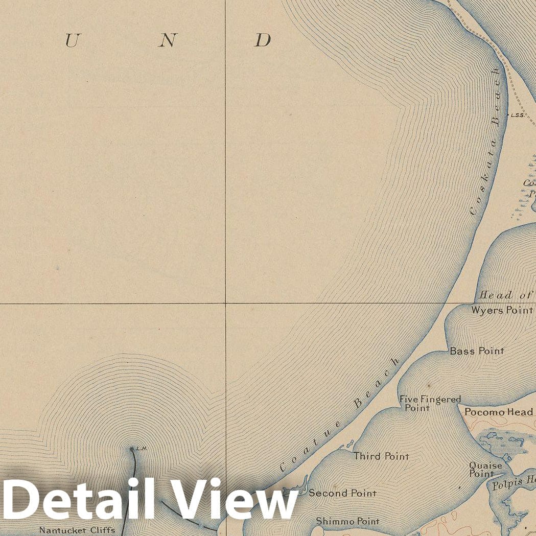 Historic Map : USGS 7.5 Minute Sheets and Quadrangles, Nantucket 1913 Topographic Map , Vintage Wall Art