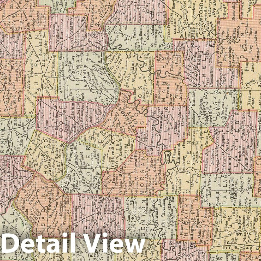 Historic Map : Missouri 1900 , Universal Atlas World , Vintage Wall Art