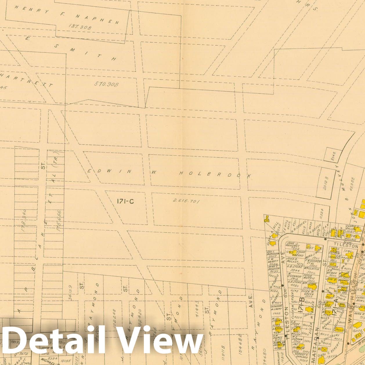 Historic Map : Atlas of Dorchester, Dorchester 1895 Plate 013 , Vintage Wall Art