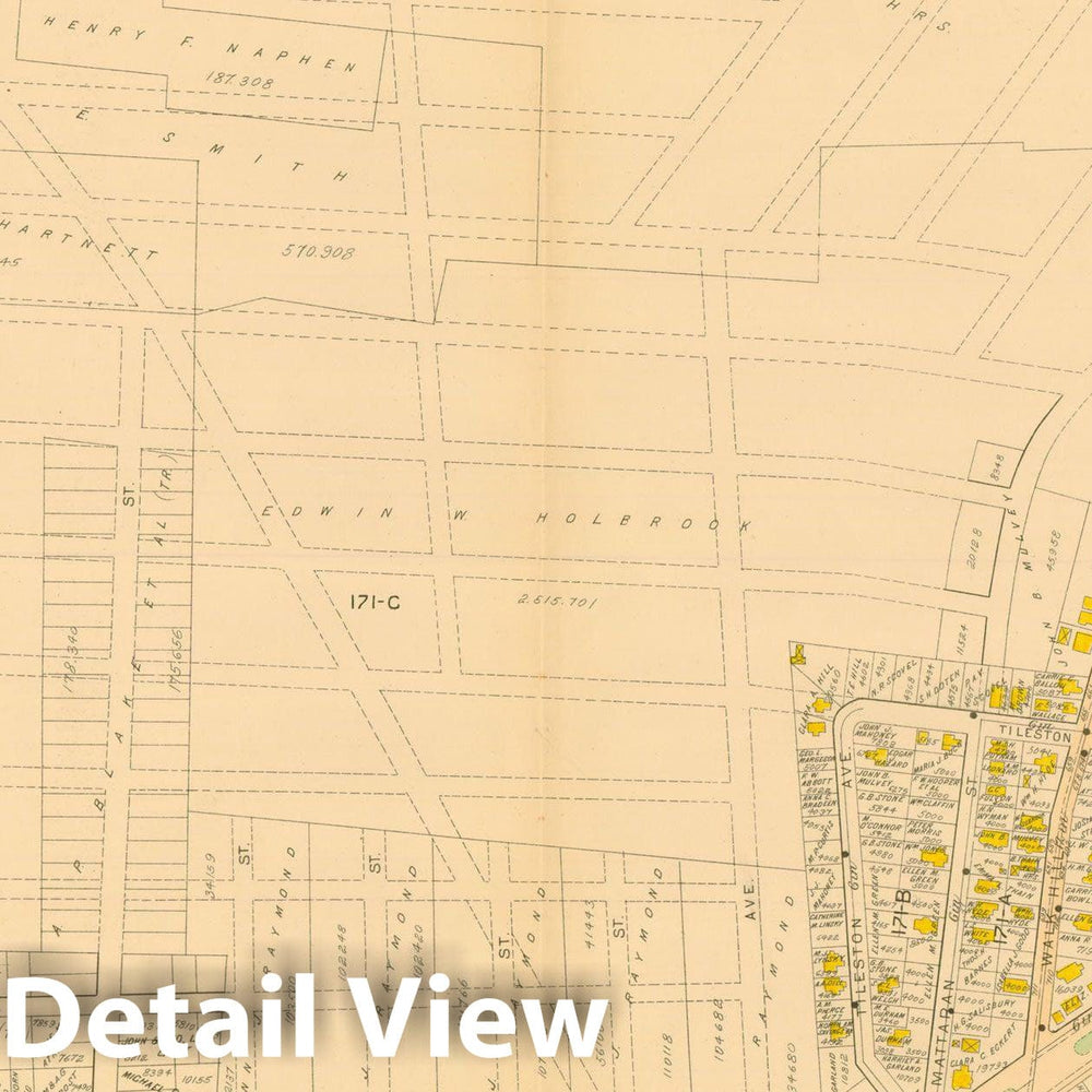 Historic Map : Atlas of Dorchester, Dorchester 1895 Plate 013 , Vintage Wall Art