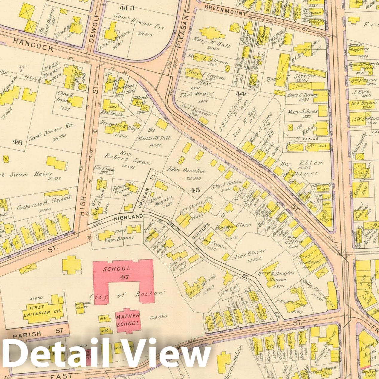 Historic Map : Atlas City of Boston, Vol. 5, Dorchester, 4th Ed., Dorchester 1904 Plate 008 , Vintage Wall Art