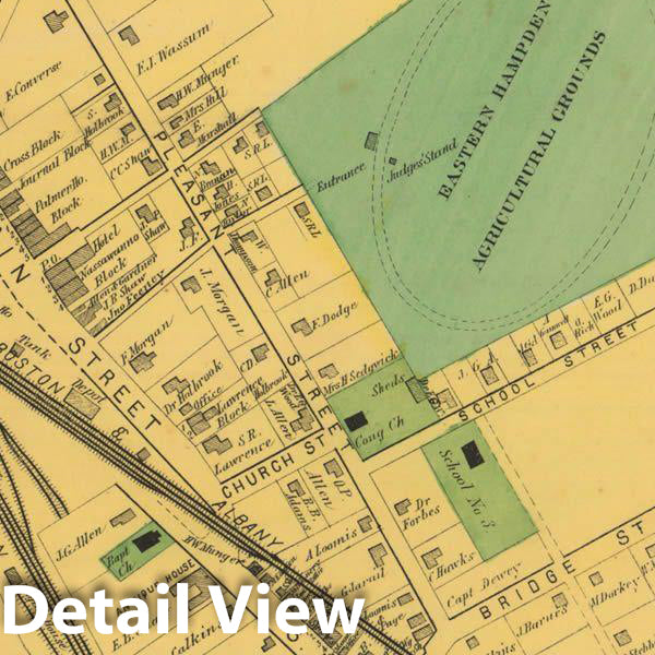 Historic Map : Atlas of Hampden County Massachusetts, Palmer 1870 , Vintage Wall Art