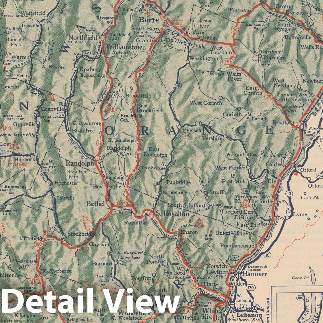 Historic Map : Vermont 1940 , Vintage Wall Art
