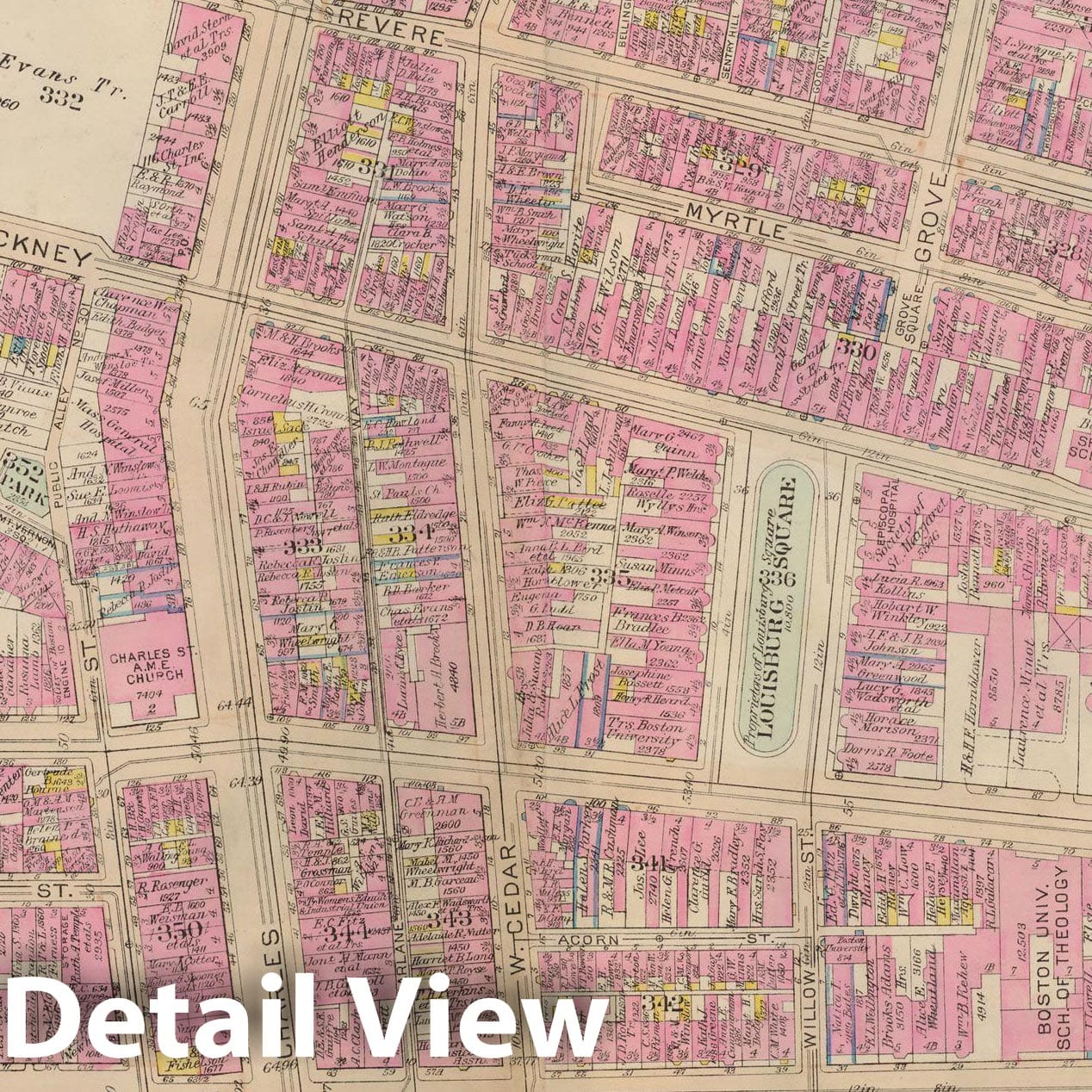 Historic Map : Atlas City of Boston: Boston Proper and Back Bay, Boston 1928 Plate 002 , Vintage Wall Art