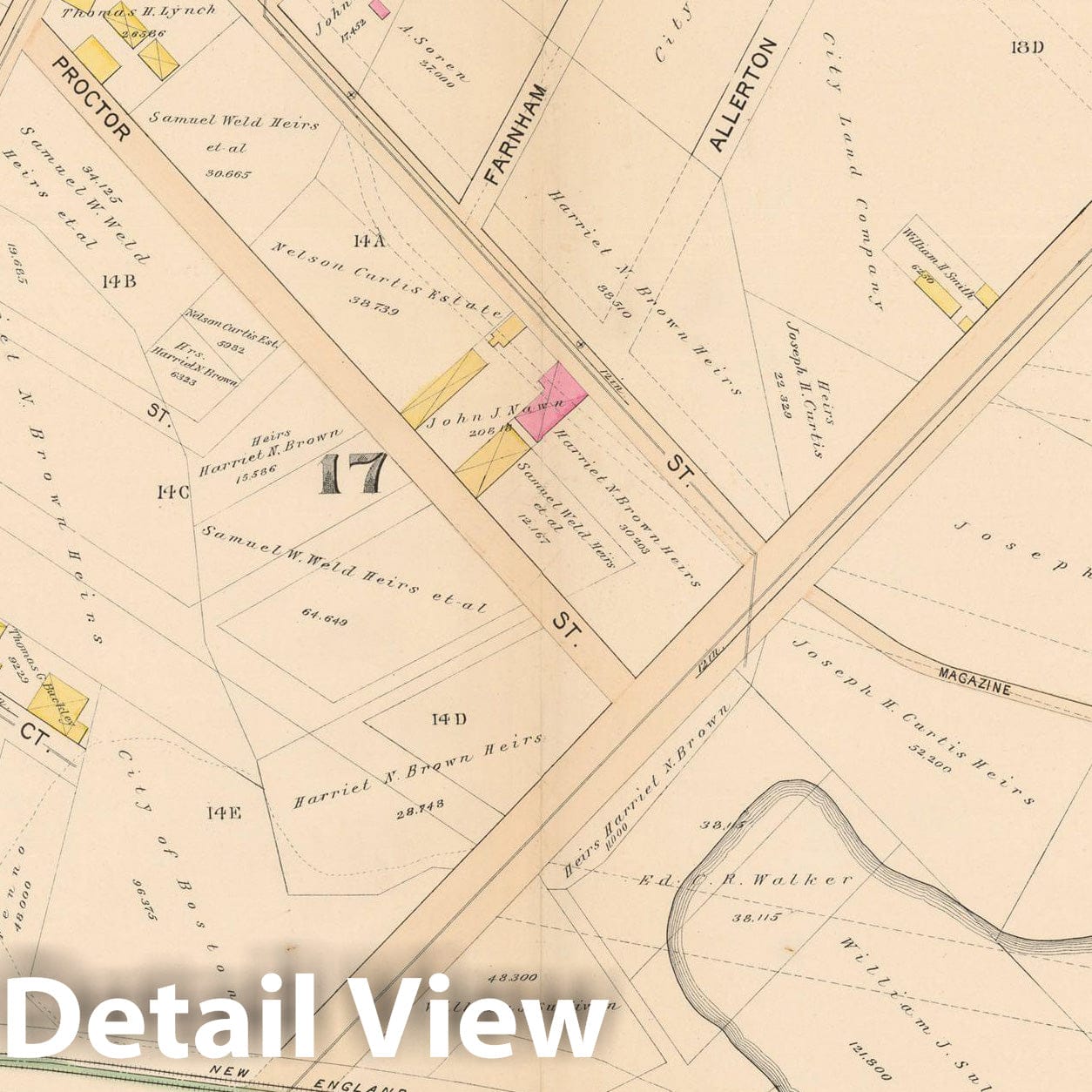 Historic Map : Atlas City of Boston Proper & Roxbury 1895 Plate 045 , Vintage Wall Art