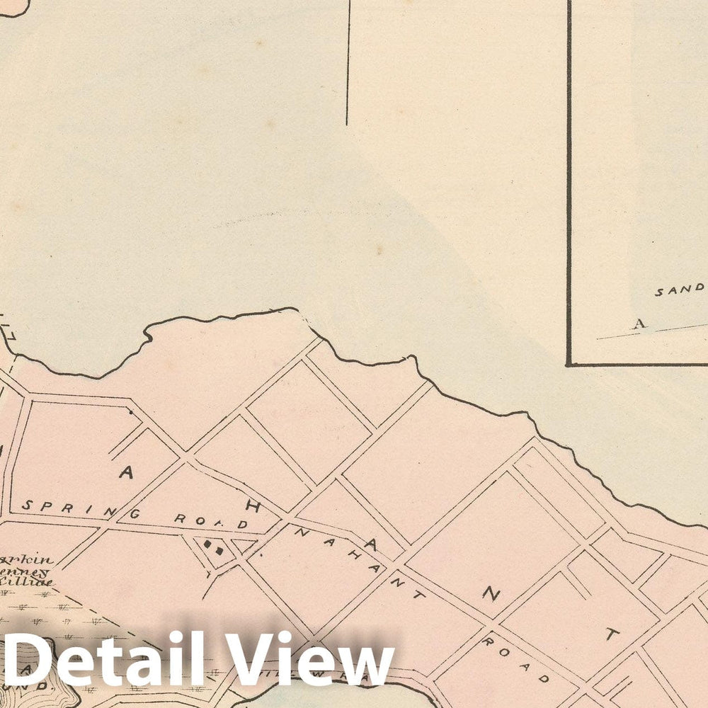 Historic Map : Atlas of Essex County, Nahant 1884 , Vintage Wall Art