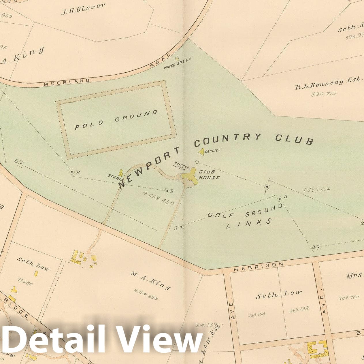 Historic Map : Atlas of Southern Rhode Island, Newport 1895 Plate 005 , Vintage Wall Art