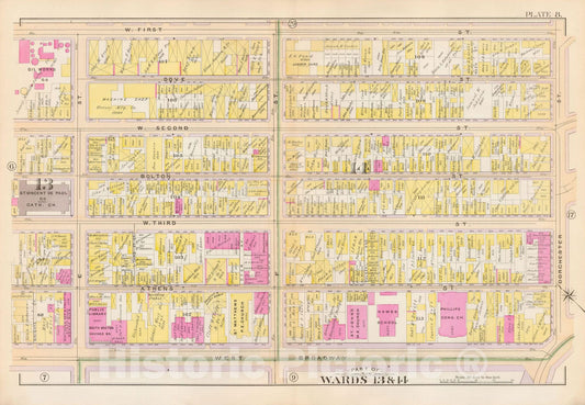 Historic Map : Atlas City of Boston, South Boston 1899 Plate 008 , Vintage Wall Art