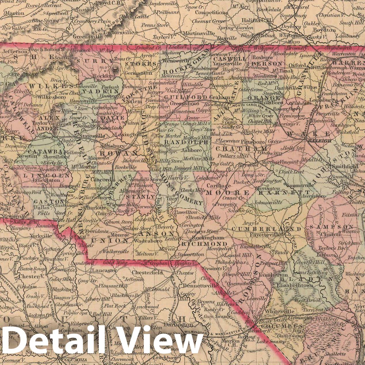 Historic Map : North Carolina 1857 , General Atlas (Of The World) , Vintage Wall Art