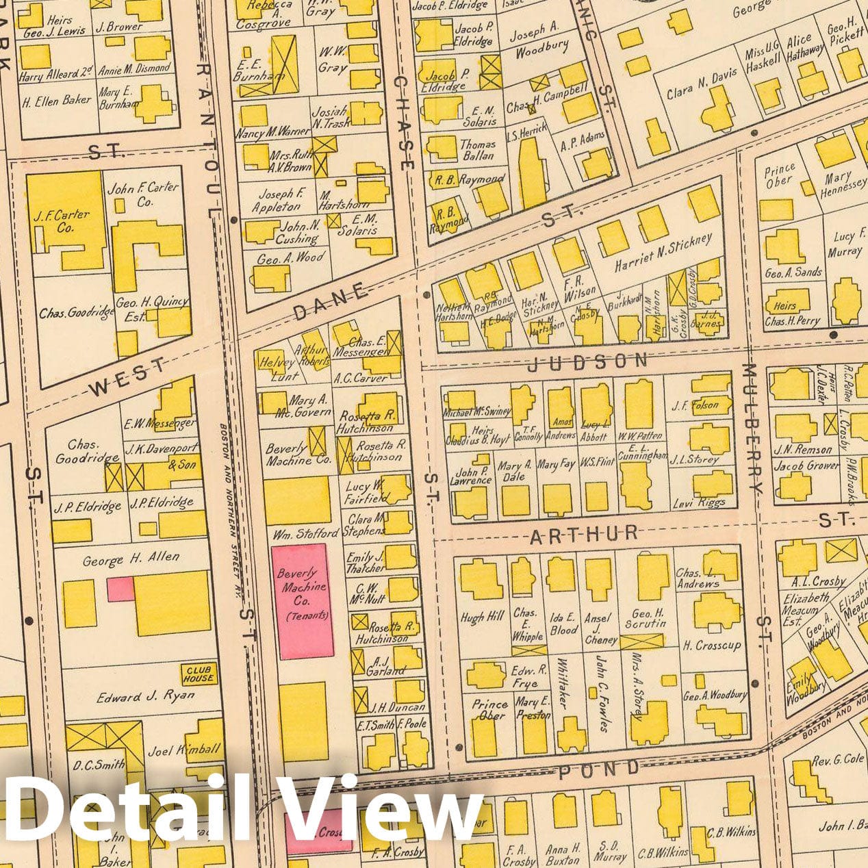 Historic Map : Beverly 1907 Plate 009 , Atlas City of Beverly , Vintage Wall Art