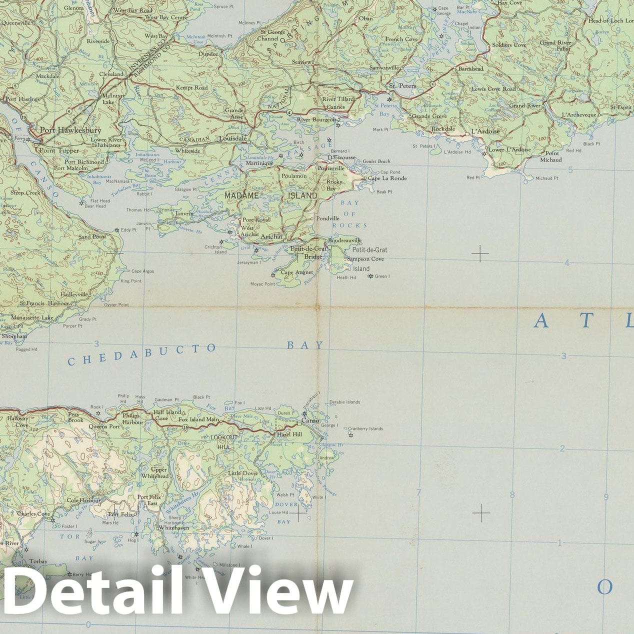 Historic Map : Canada National Topographic System, Canso 1956 , Vintage Wall Art