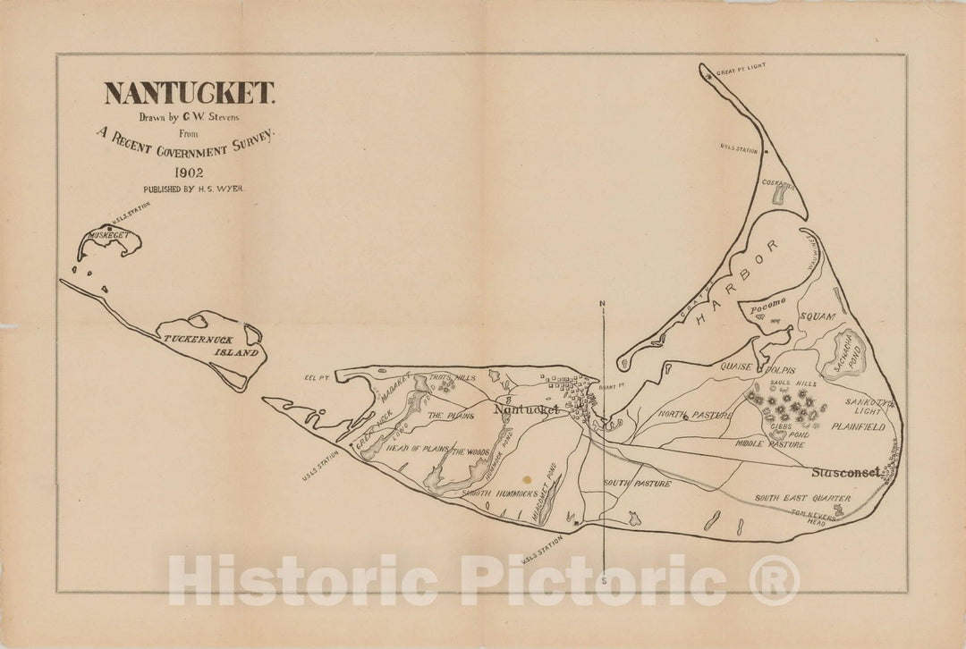 Historic Map : Nantucket 1902 , Vintage Wall Art