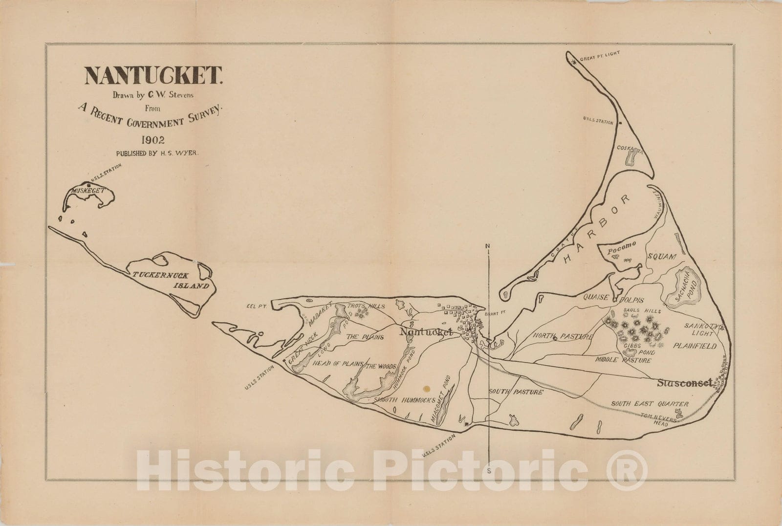 Historic Map : Nantucket 1902 , Vintage Wall Art
