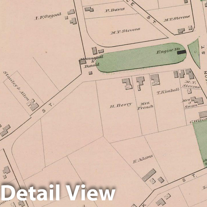 Historic Map : Atlas of Essex County, North Andover 1884 , Vintage Wall Art