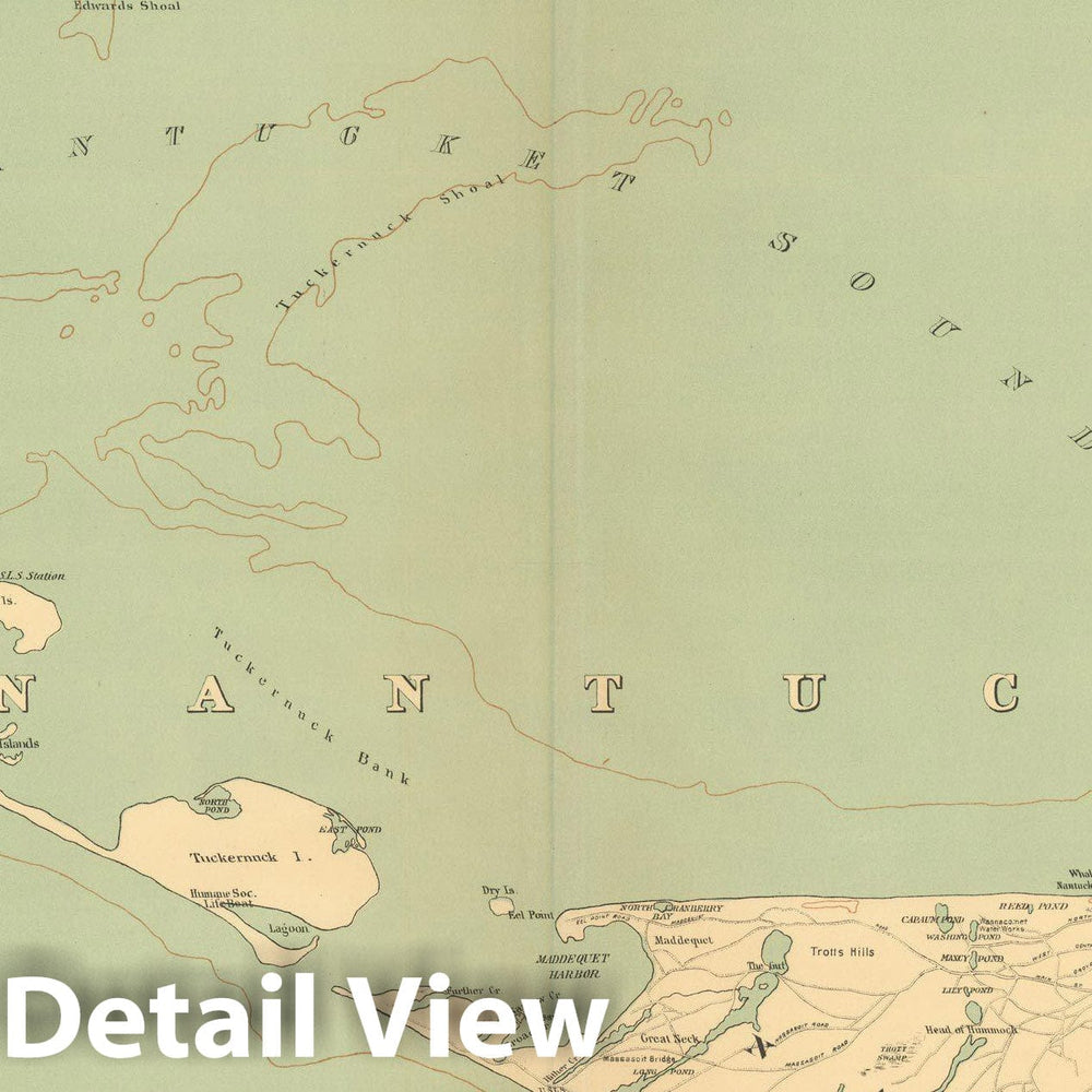 Historic Map : Atlas of Massachusetts, Nantucket 1904 Plate 010 , Vintage Wall Art