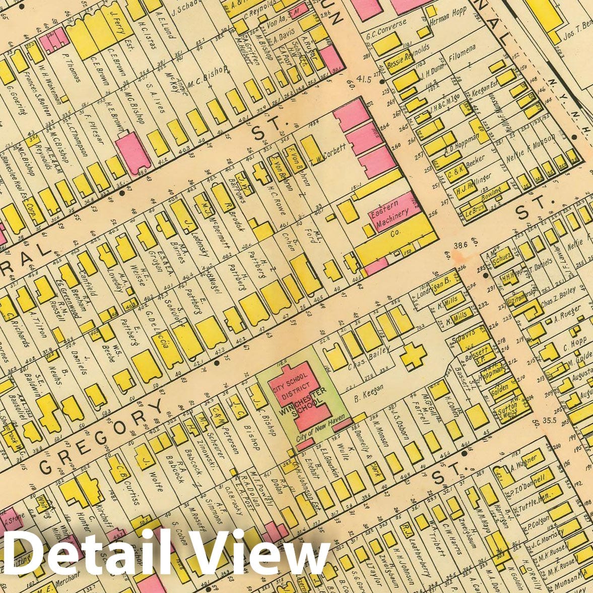 Historic Map : Atlas of New Haven Connecticut, New Haven 1911 Plate 007 , Vintage Wall Art