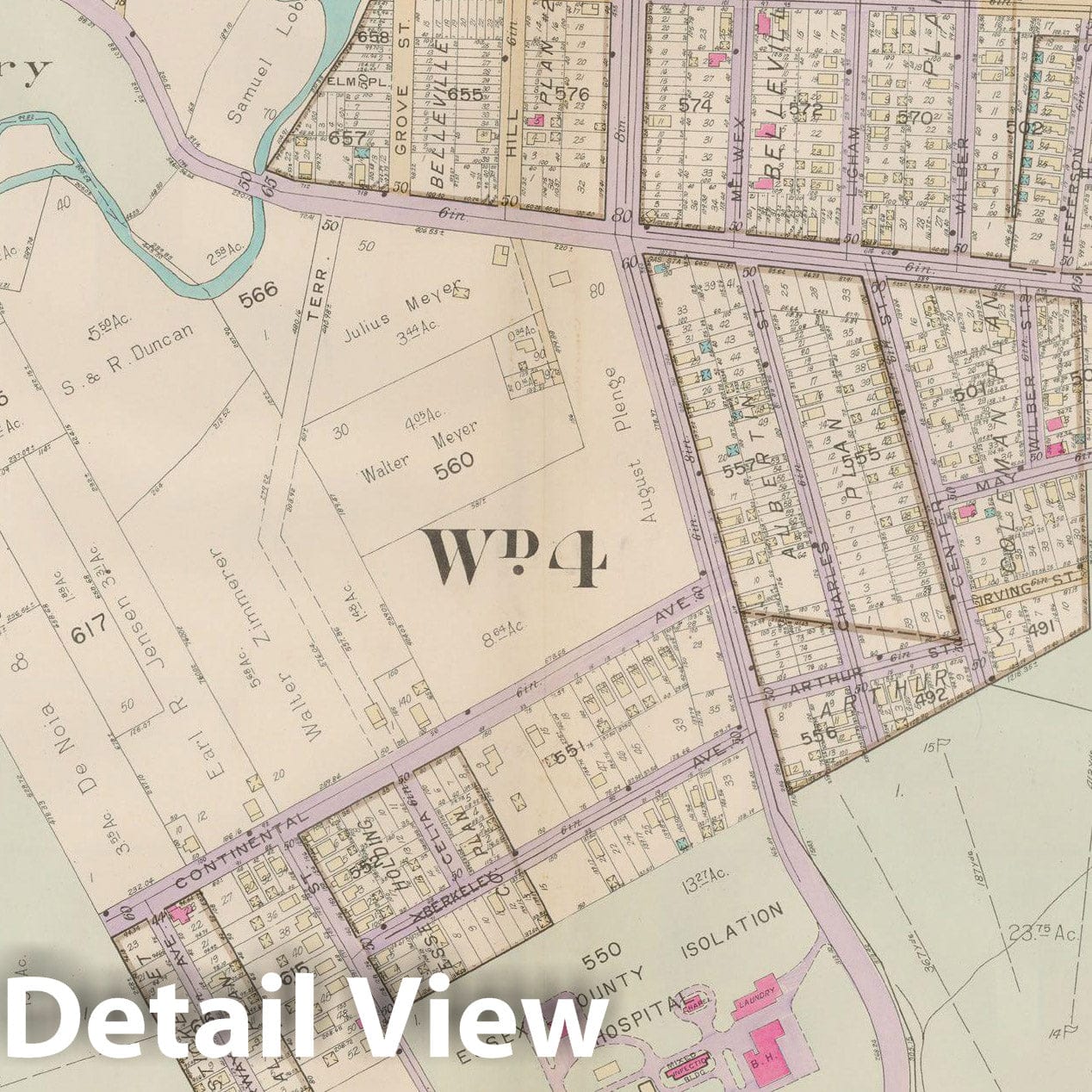 Historic Map : Atlas of Bloomfield, Belleville and Nutley; Essex County Vol D, Belleville 1932 Plate 026 , Vintage Wall Art