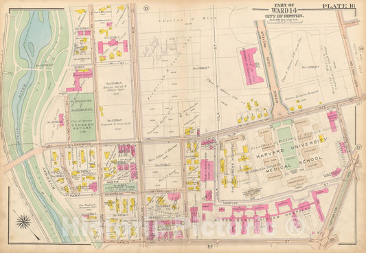 Historic Map : Atlas City of Boston, Roxbury, Roxbury 1915 Plate 016 , Vintage Wall Art