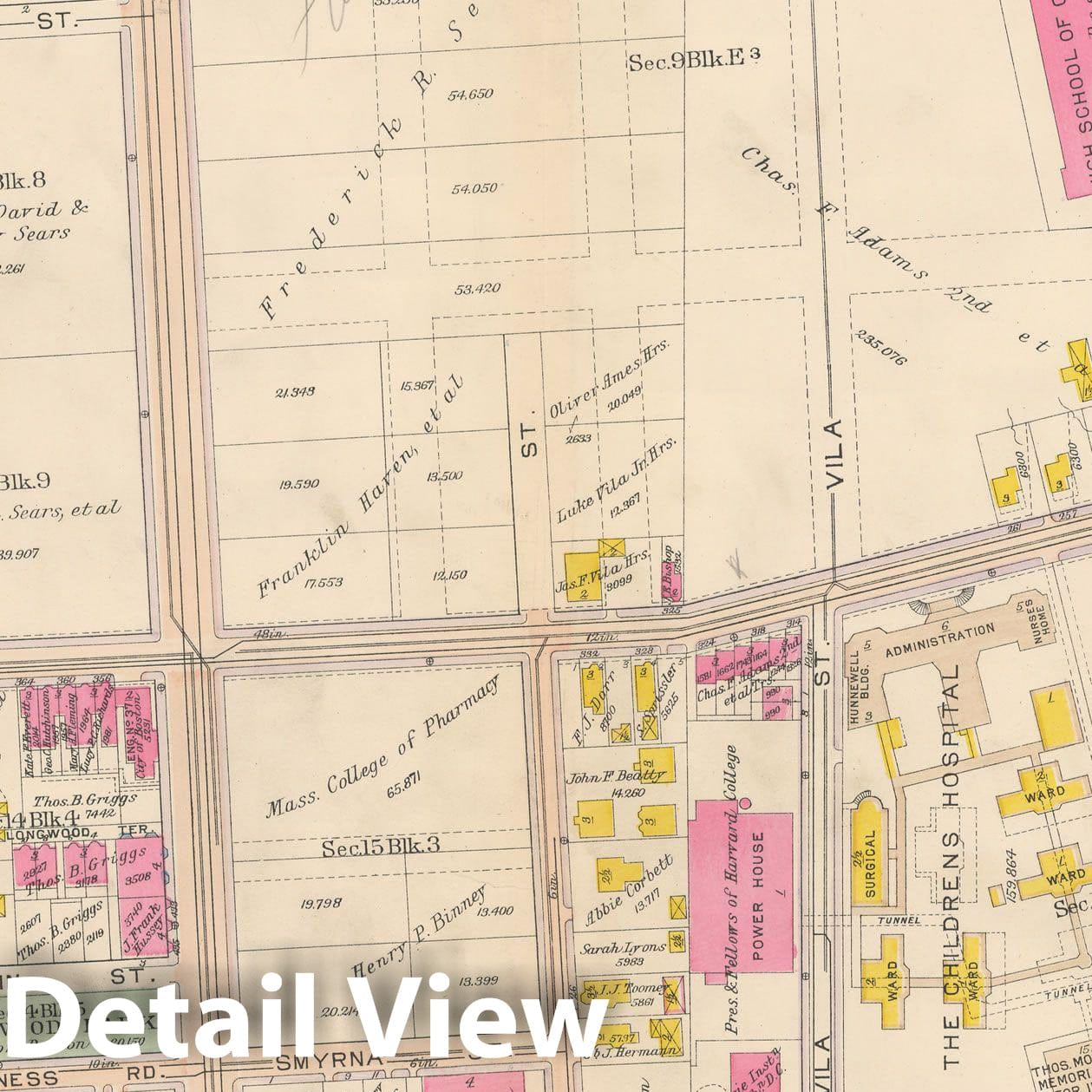 Historic Map : Atlas City of Boston, Roxbury, Roxbury 1915 Plate 016 , Vintage Wall Art