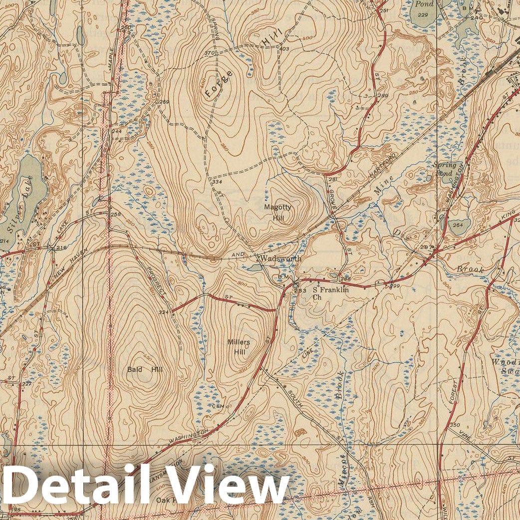 Historic Map : USGS 7.5 Minute Sheets and Quadrangles, Bellingham & Franklin & Wrentham 1946 Topographic Map , Vintage Wall Art