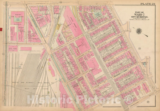 Historic Map : Atlas City of Boston, Boston Proper and Back Bay, Boston 1922 Plate 023 , Vintage Wall Art
