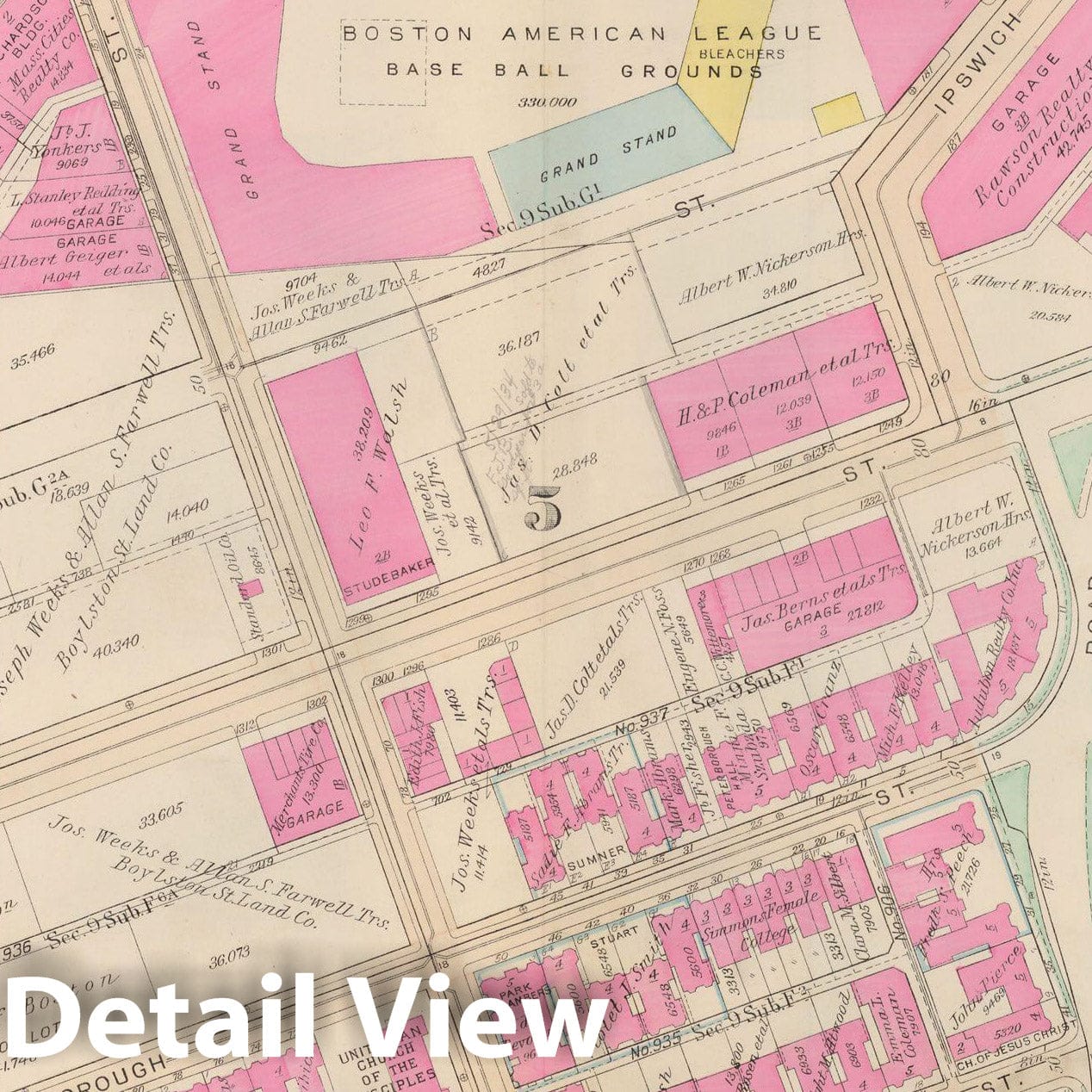 Historic Map : Atlas City of Boston: Boston Proper and Back Bay, Boston 1928 Plate 033 , Vintage Wall Art