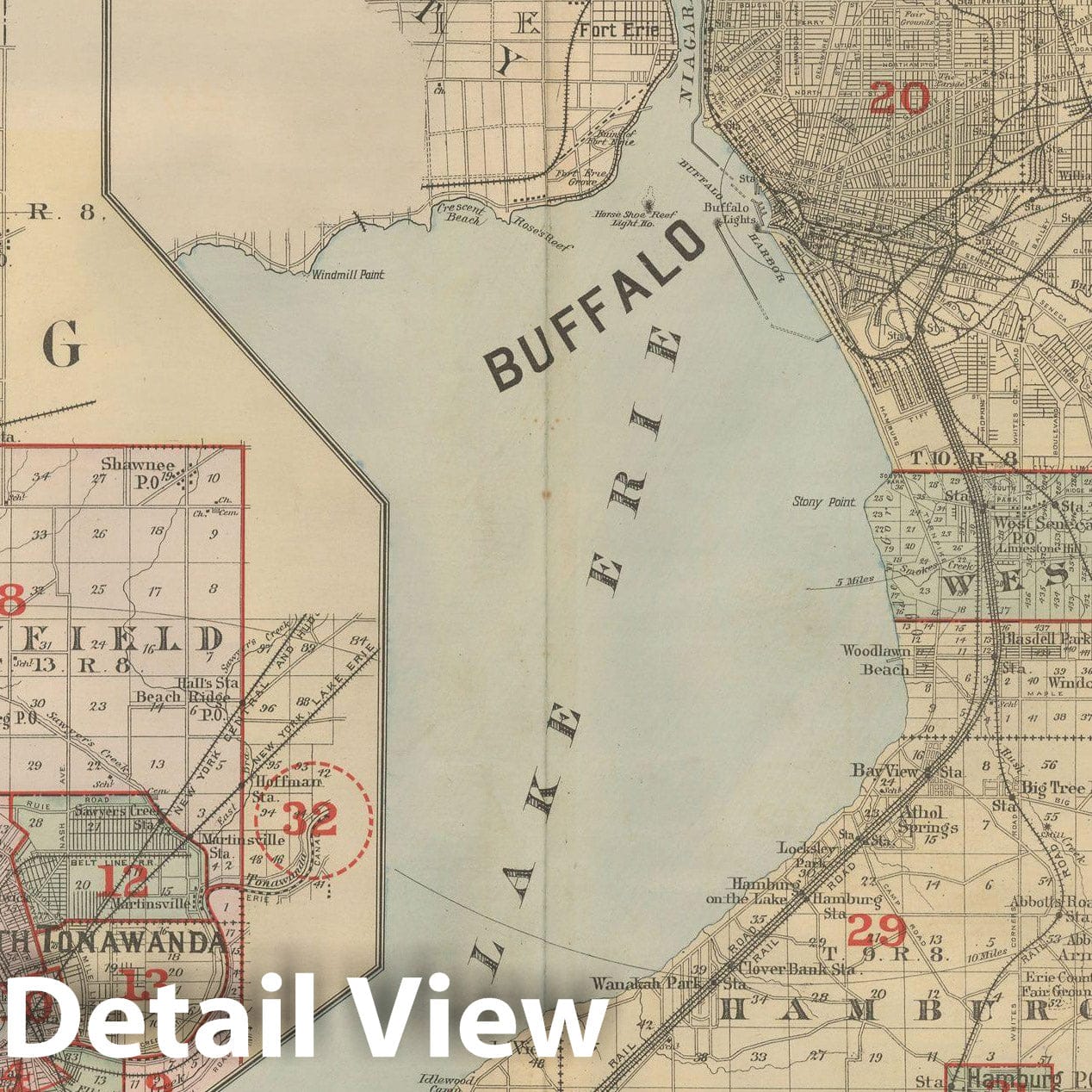 Historic Map : Atlas of Niagara Falls, North Tonawanda and Buffalo, NY, Erie & Niagara 1893 Title Page , Vintage Wall Art