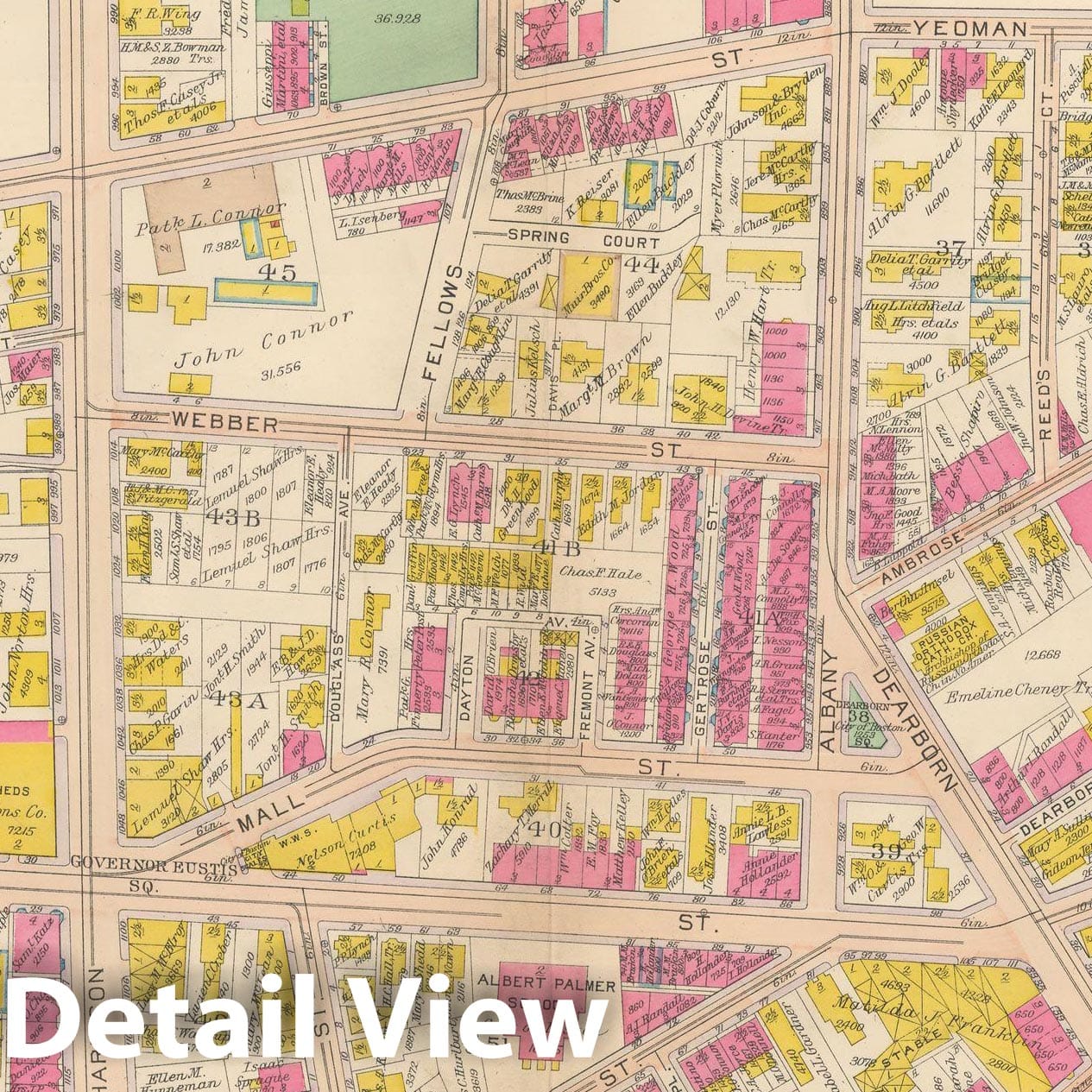 Historic Map : Atlas City of Boston, Roxbury, Roxbury 1915 Plate 002 , Vintage Wall Art